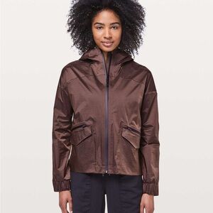 Lululemon Drizzle Down Jacket Purple Taupe / Black - Size 6